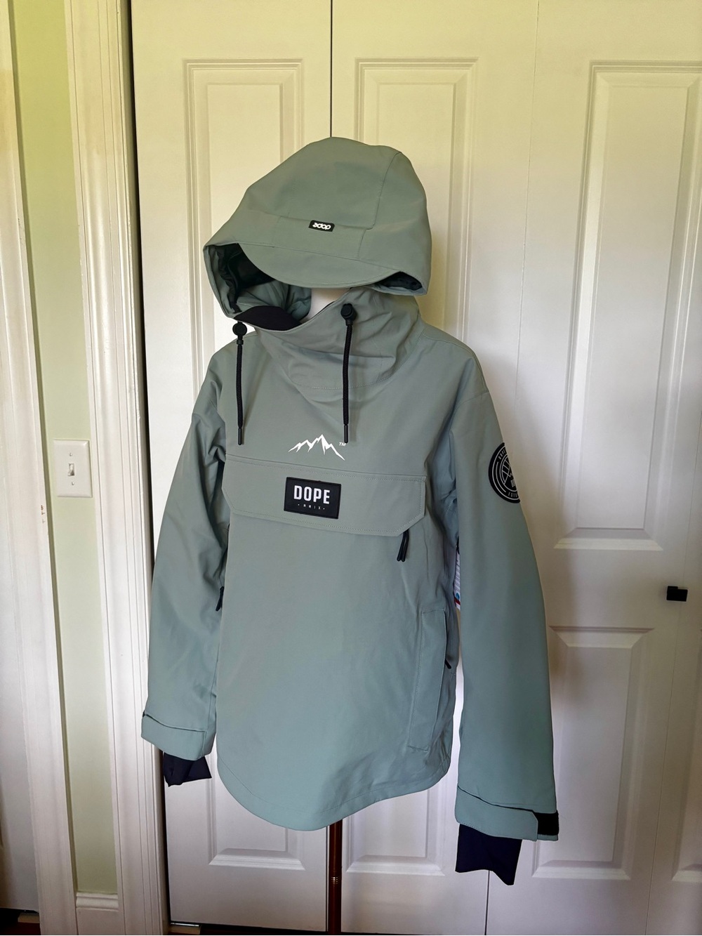 DOPE Snow Ski Jacket in Sage Green with Black Trim